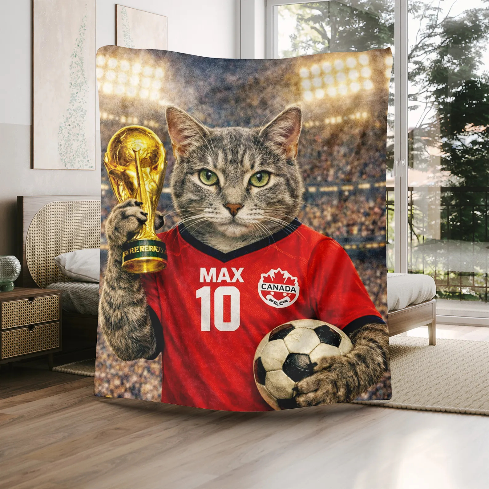Custom Soccer Pet Blanket-Turn Your Pet Into a World Cup Champion