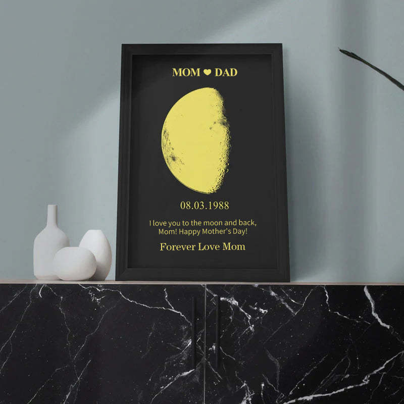 Custom Moon Phase Frame With Text & Date- Commemorative Gift source image 13