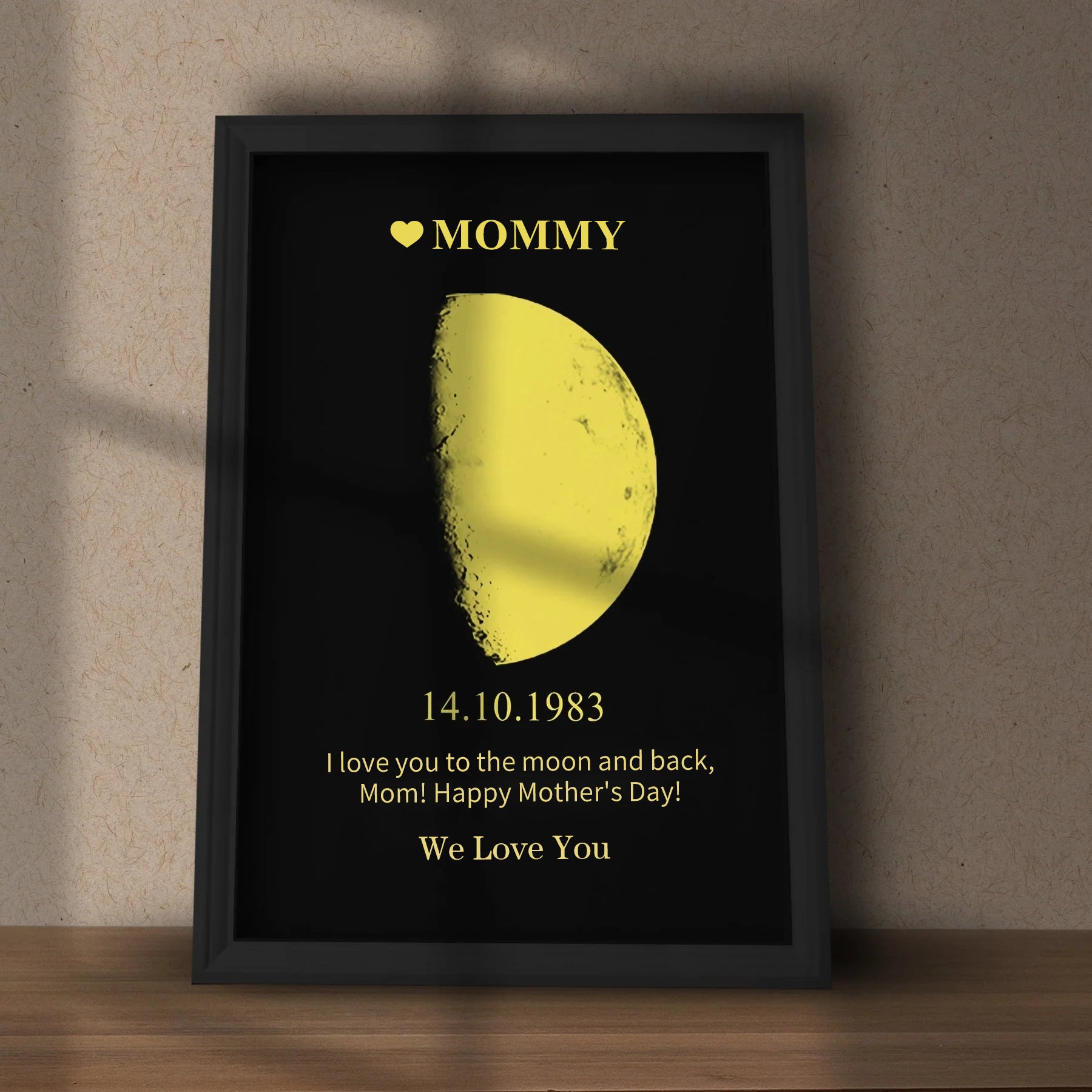 Custom Moon Phase Frame With Text & Date- Commemorative Gift source image 12