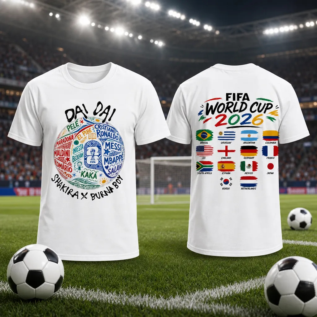 FIFA World Cup 2026 T-Shirt – Football Legends & Nations Front & Back Fan Tee