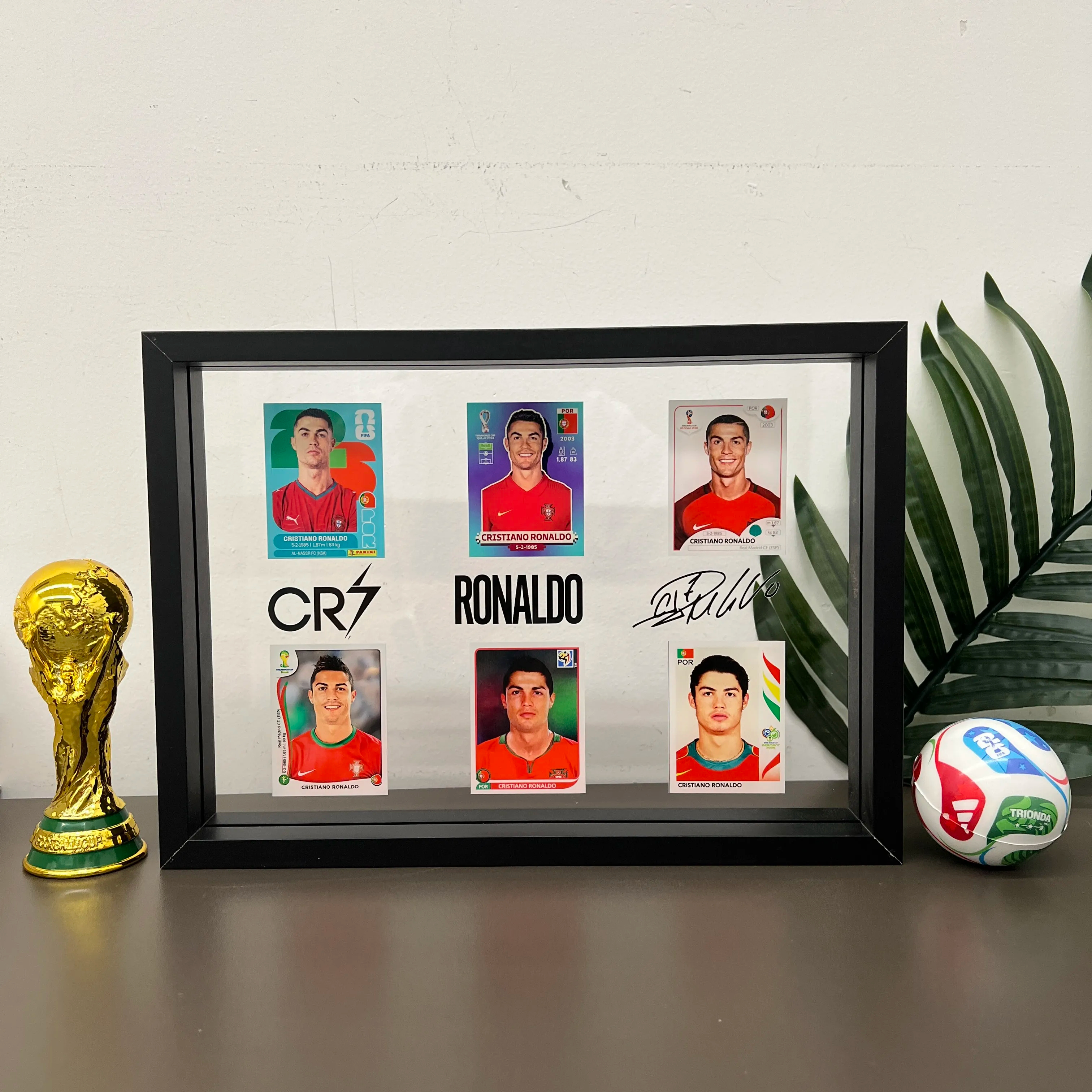 Acrylic Football Legend CR7 Soccer Career Timeline Display Frame for Football Fan Gifts