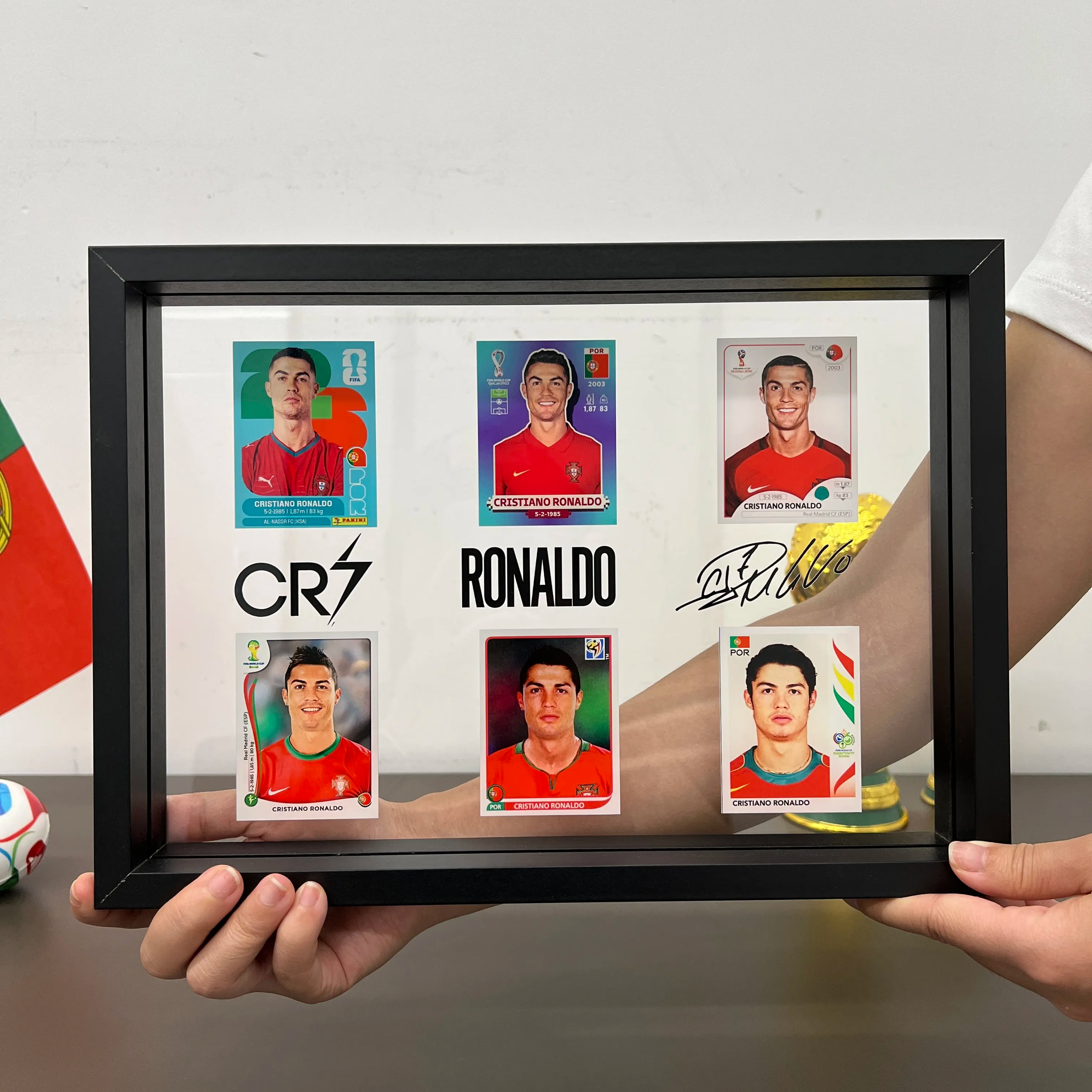 Acrylic Football Legend CR7 Soccer Career Timeline Display Frame for Football Fan Gifts