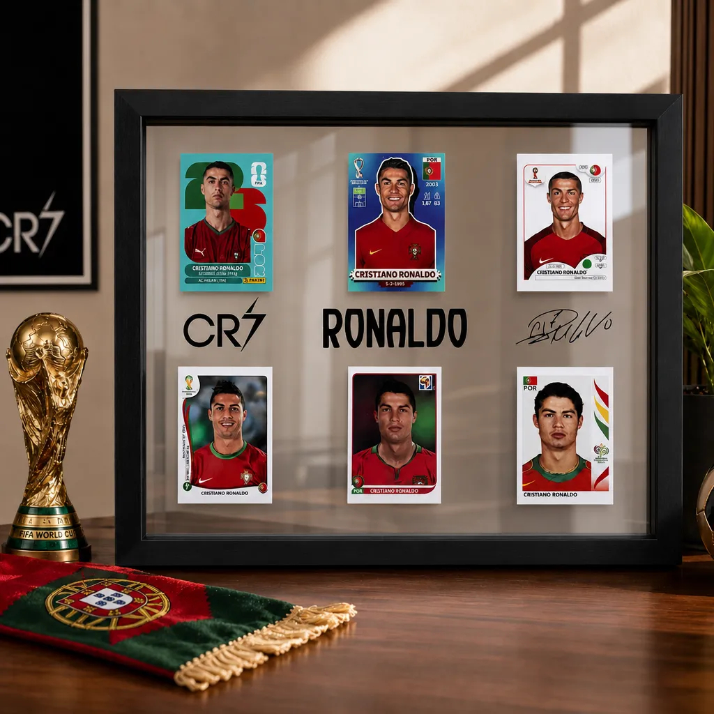 Acrylic Football Legend CR7 Soccer Career Timeline Display Frame for Football Fan Gifts
