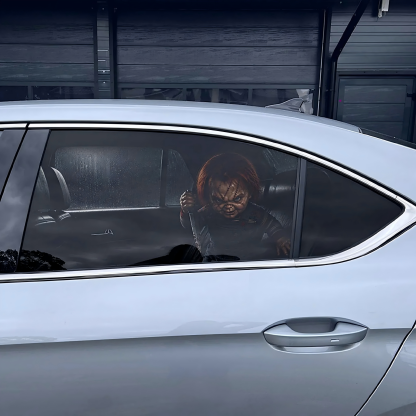 Horror Car Window Decals | Creepy Backseat Passenger(Universal Fit)—Halloween Series