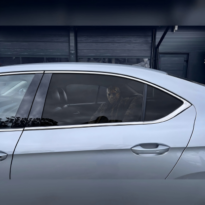 Horror Car Window Decals | Creepy Backseat Passenger(Universal Fit)—Halloween Series