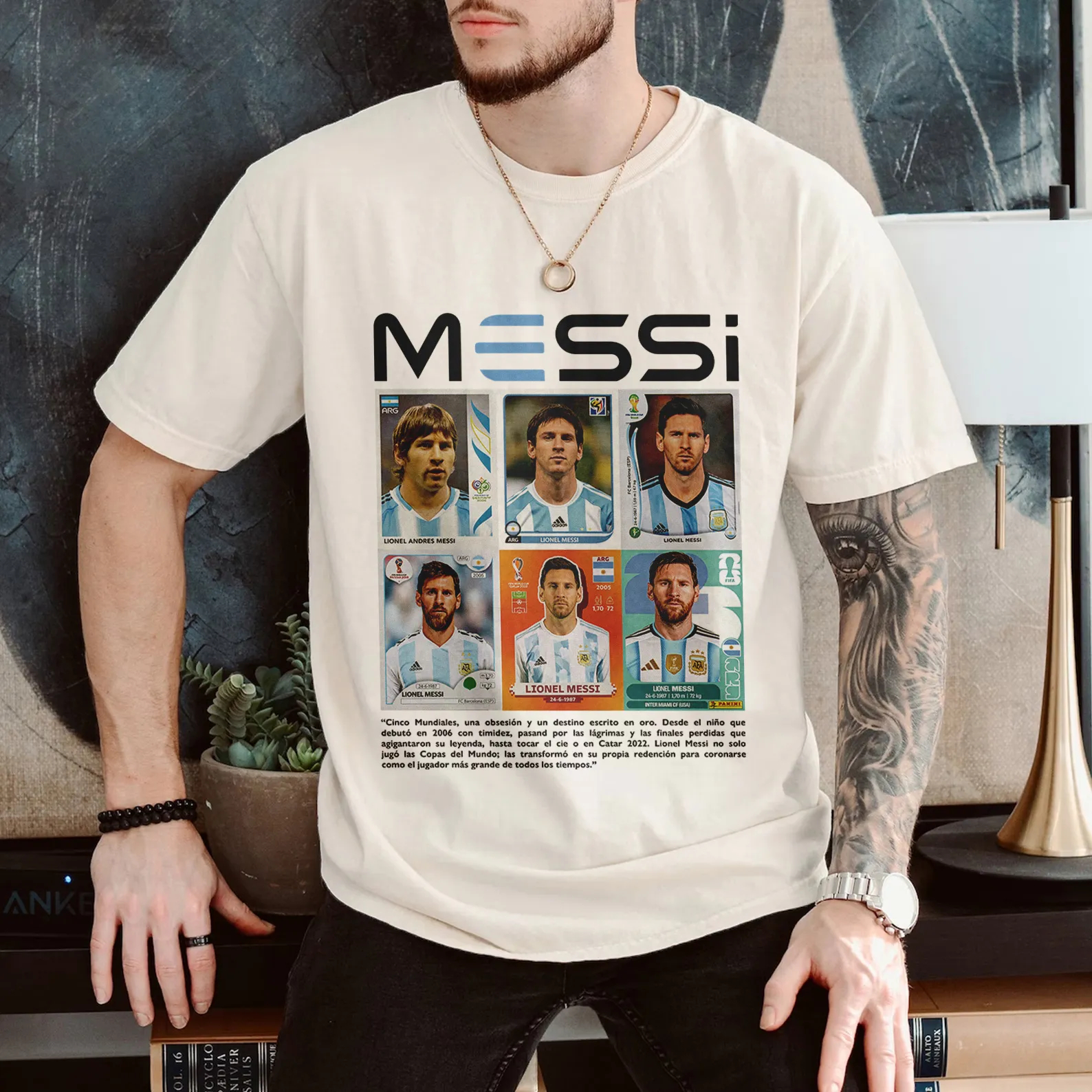 Messi 2026 World Cup "GOAT Career" Trading Card Graphic Tee