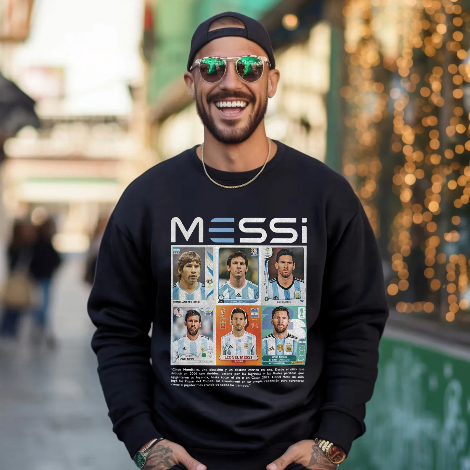 Messi 2026 World Cup "GOAT Career" Trading Card Graphic Tee