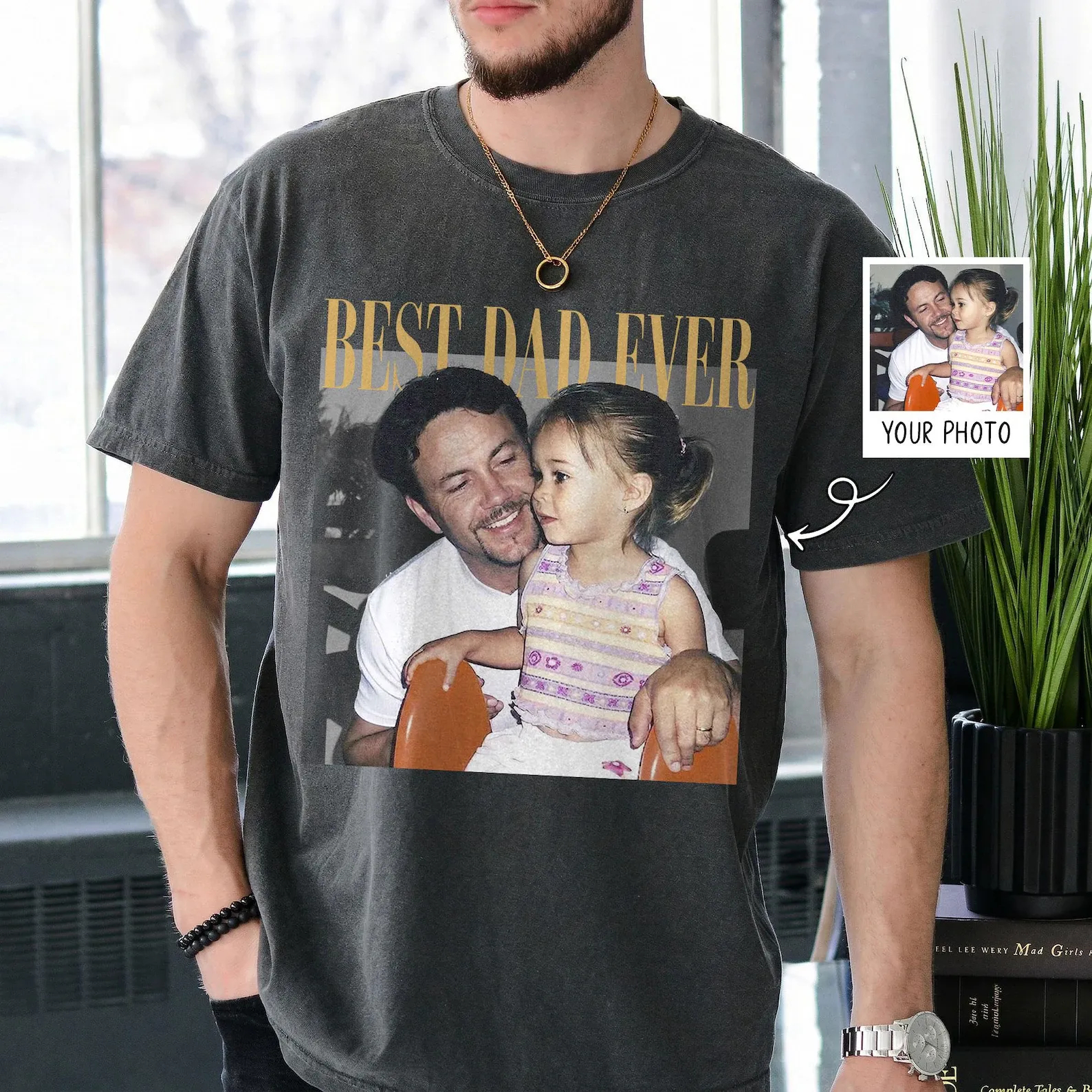 Personalised Vintage Photo Dad Shirt
