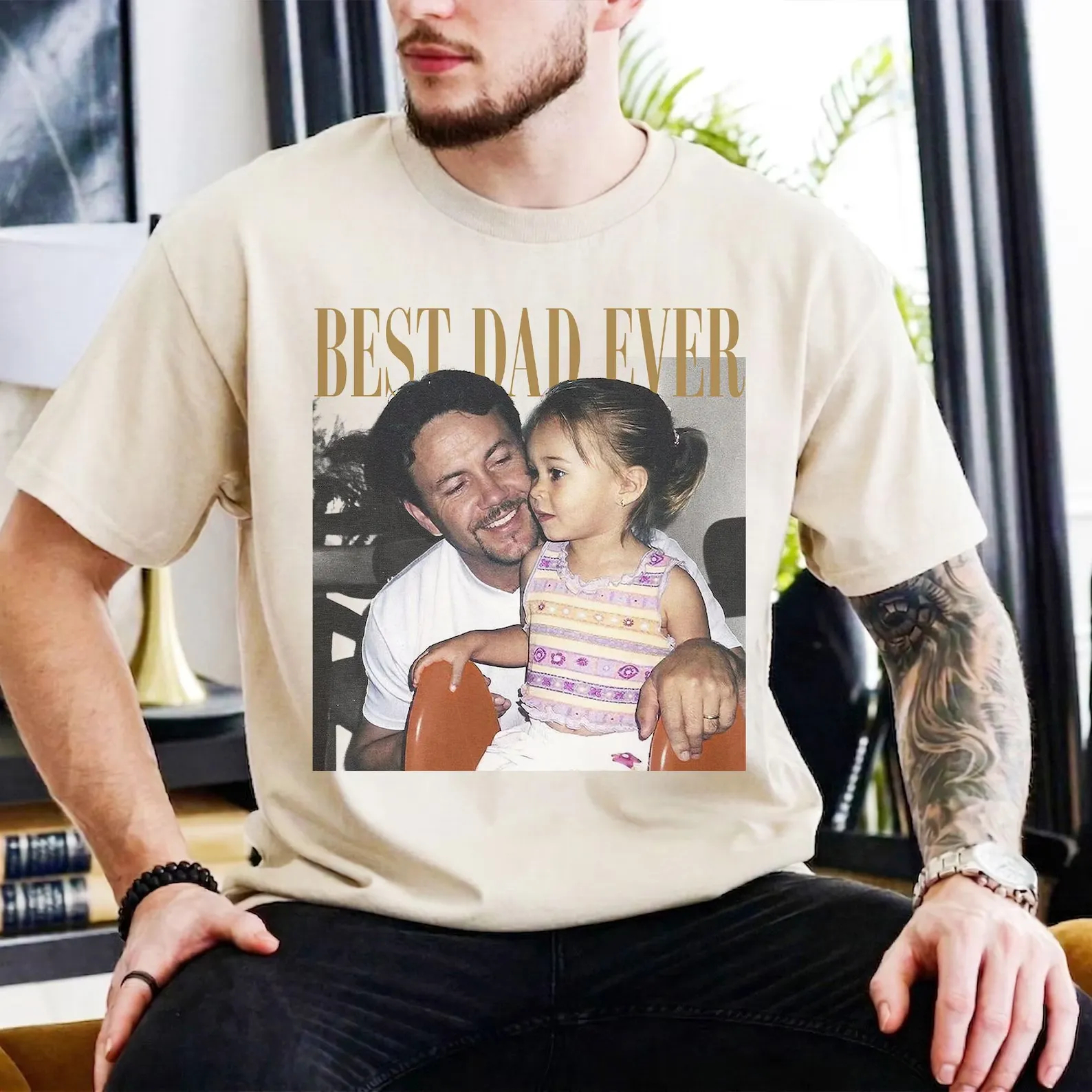 Personalised Vintage Photo Dad Shirt