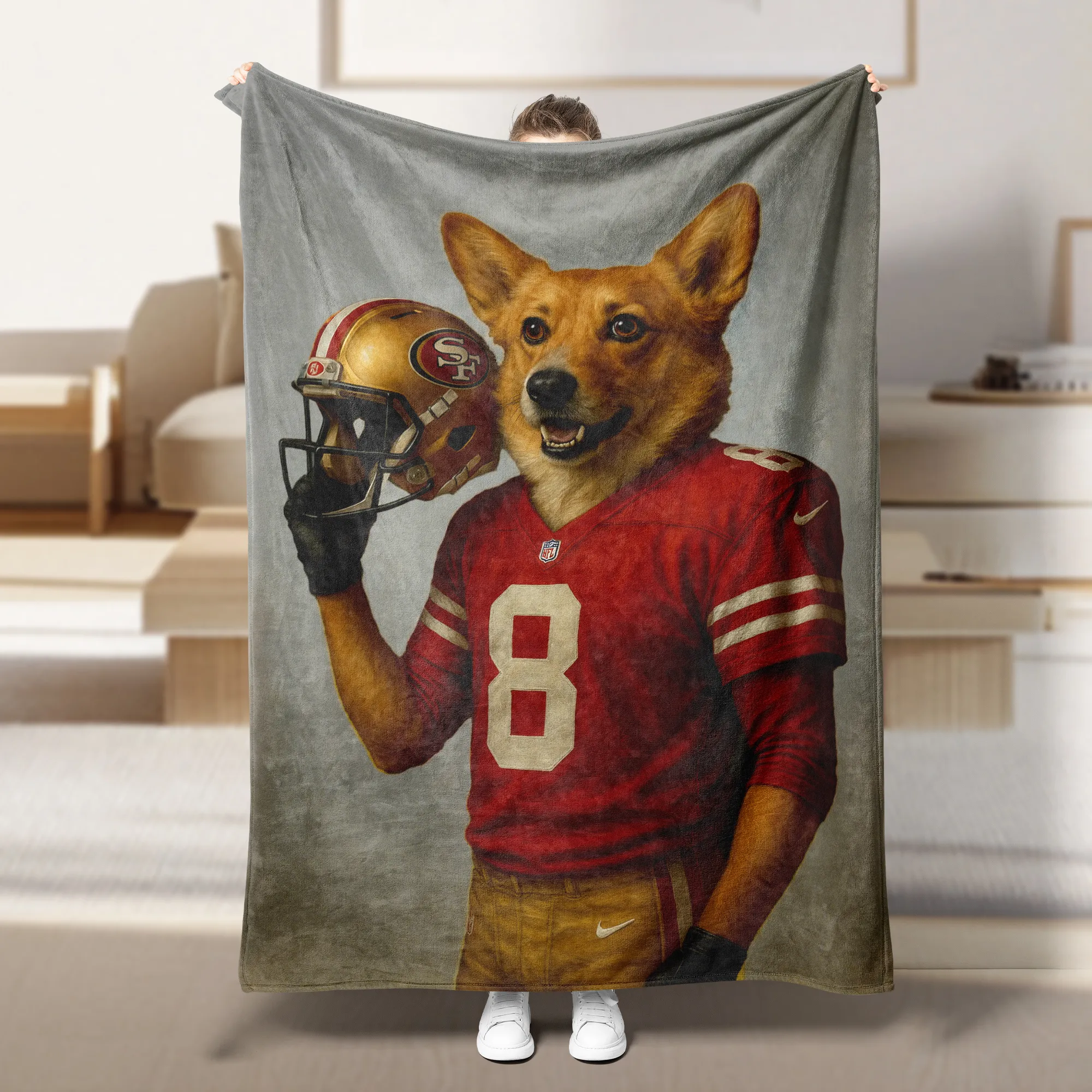 Personalized American Football Pet Blanket