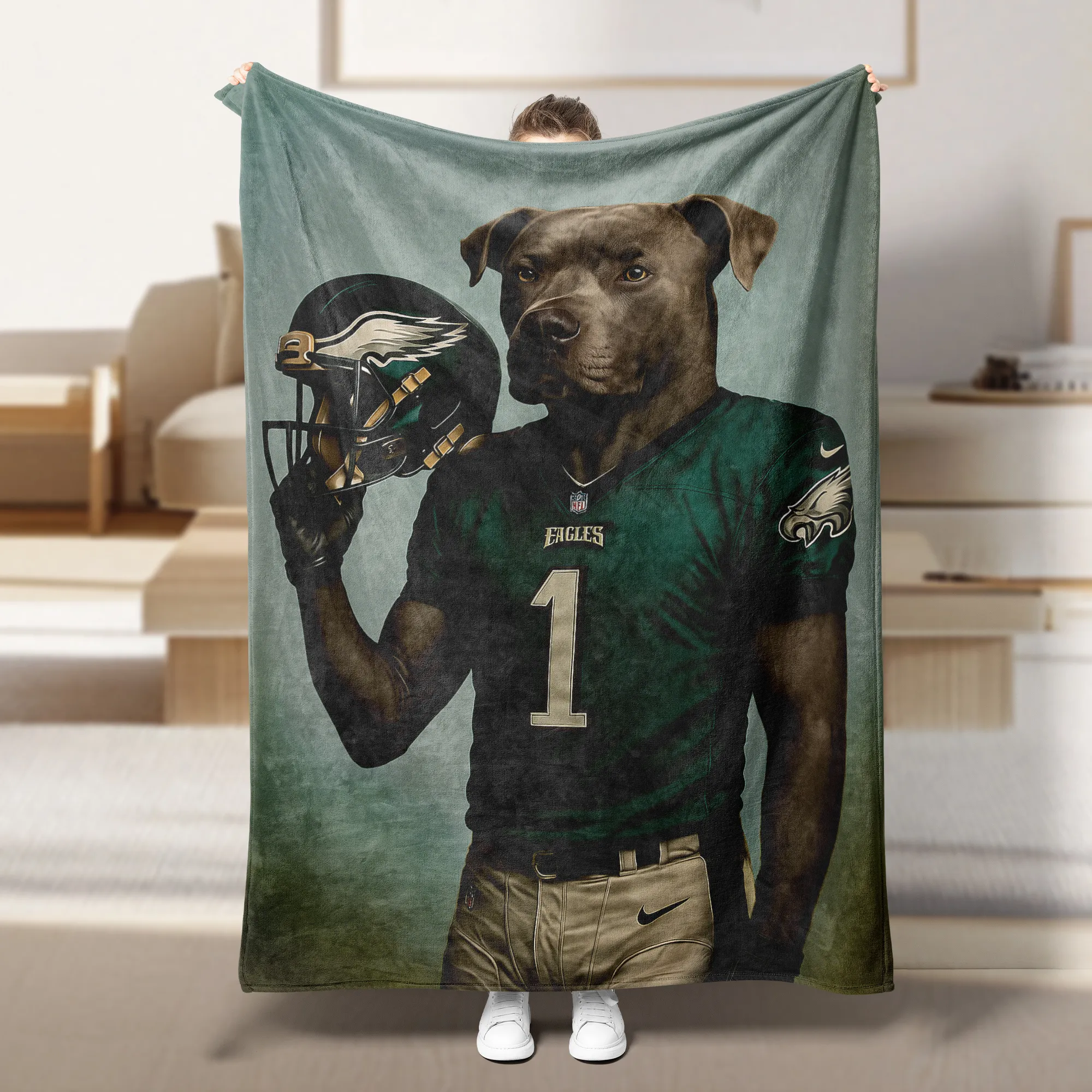 Personalized American Football Pet Blanket