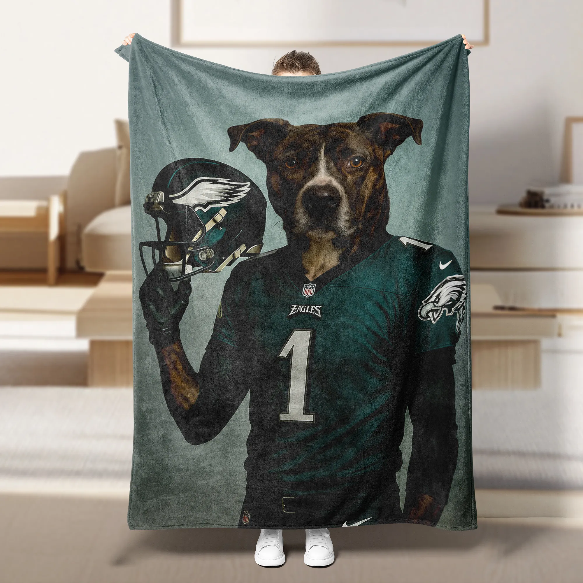 Personalized American Football Pet Blanket