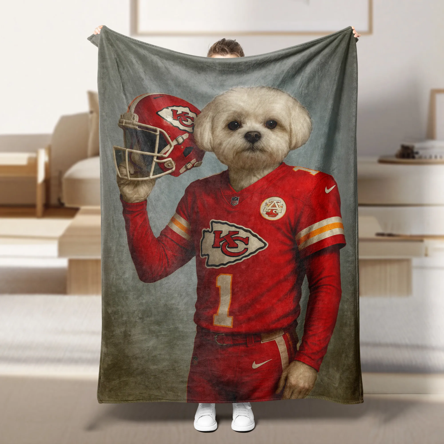 Personalized American Football Pet Blanket
