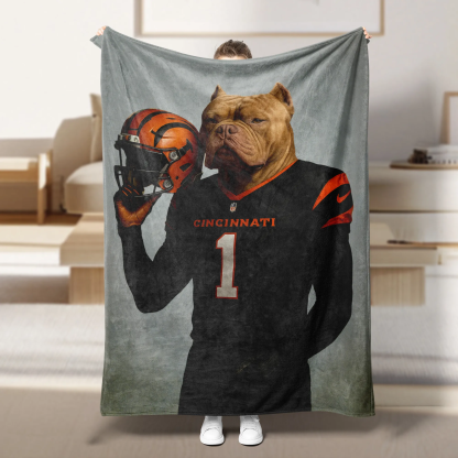 Personalized American Football Pet Blanket