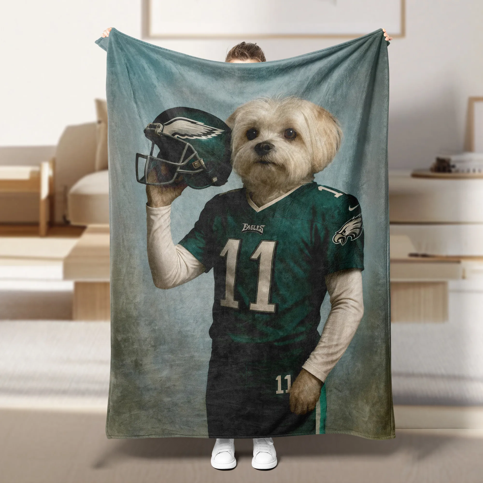 Personalized American Football Pet Blanket