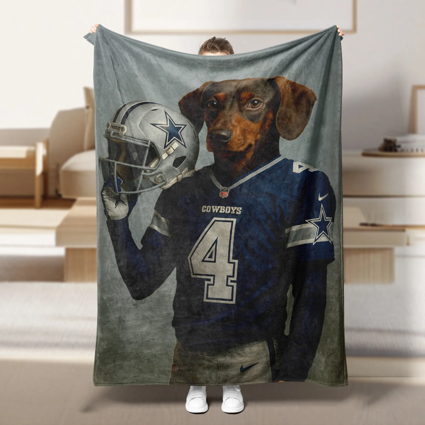 Personalized American Football Pet Blanket