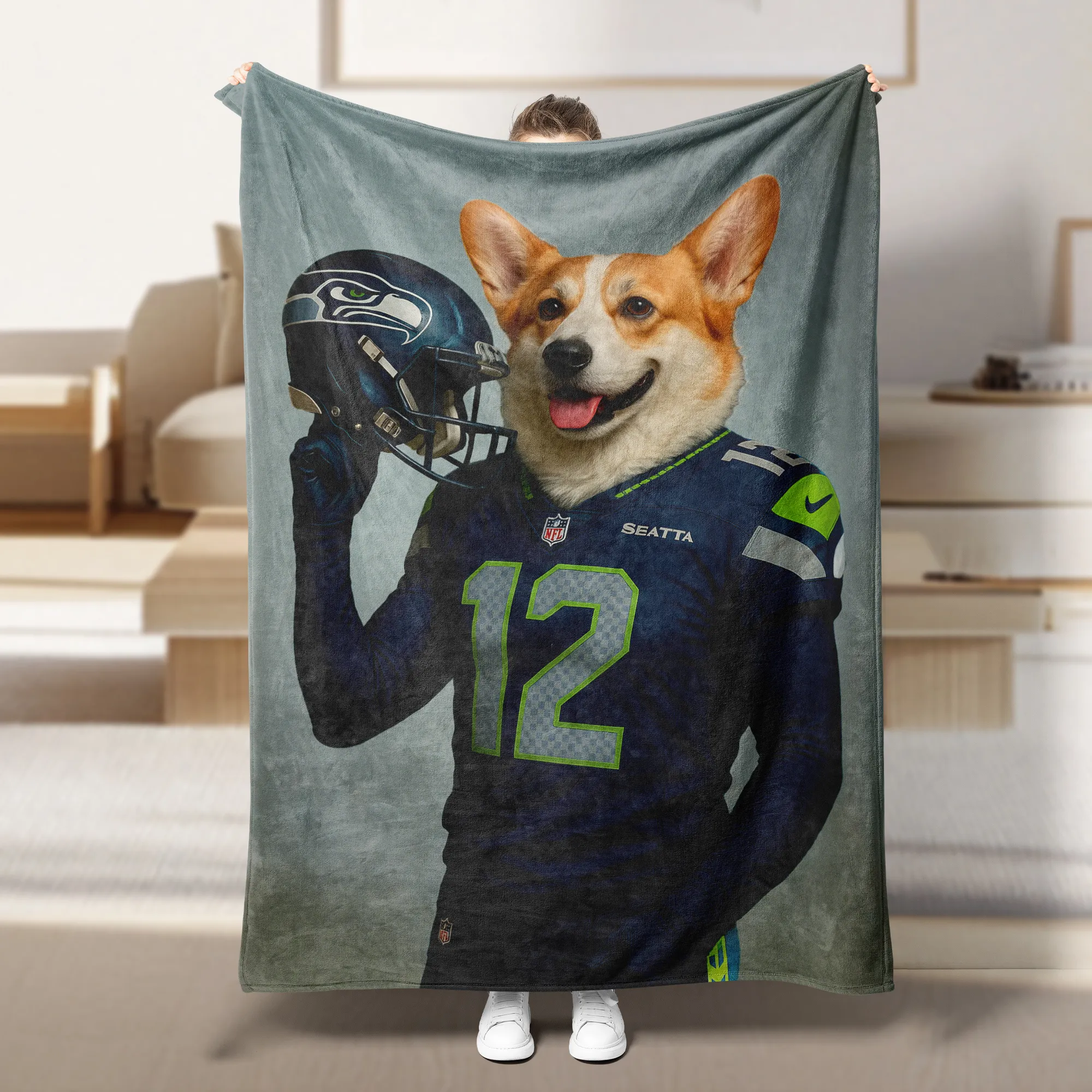 Personalized American Football Pet Blanket