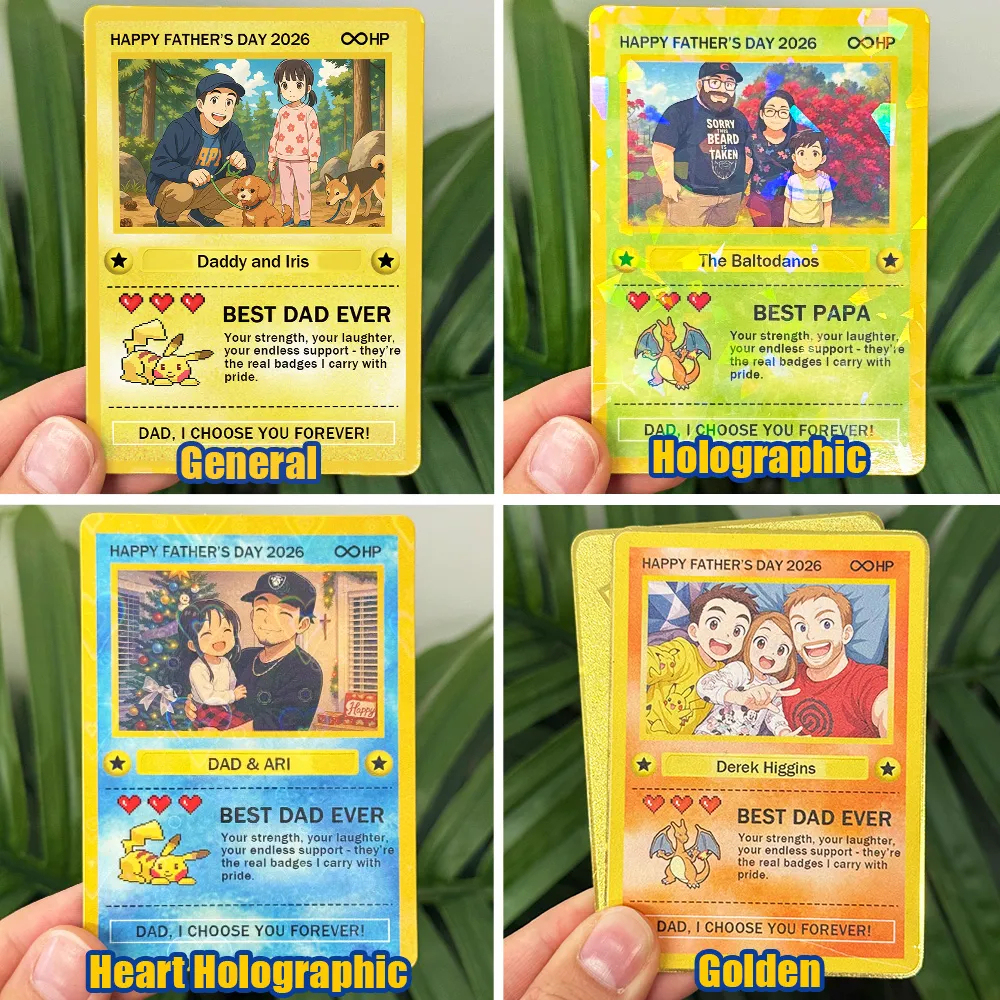 Custom Anime Photo "Best Dad Ever" Trading Card