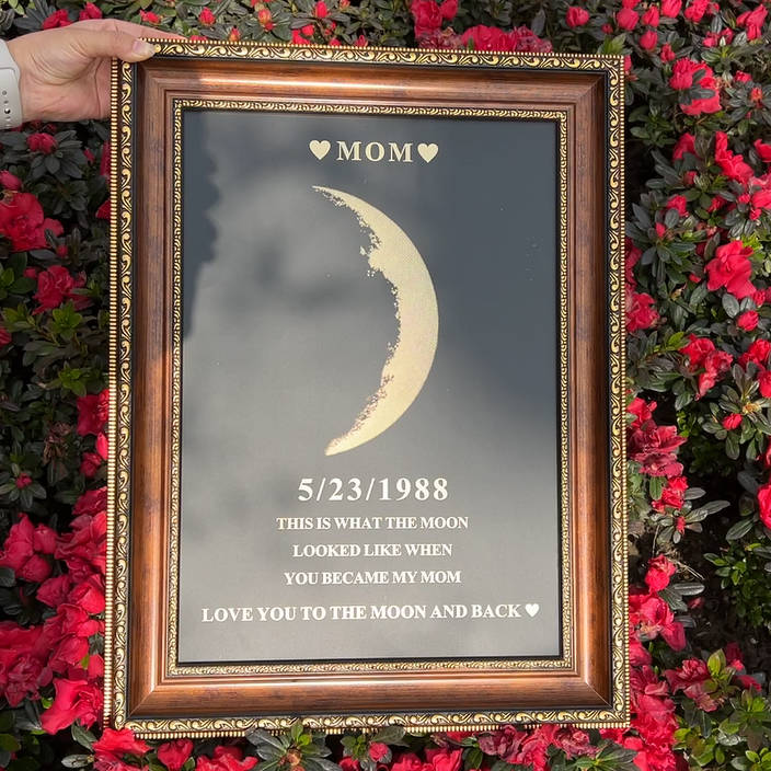 Custom Moon Phase Frame With Text & Date- Commemorative Gift source image 14