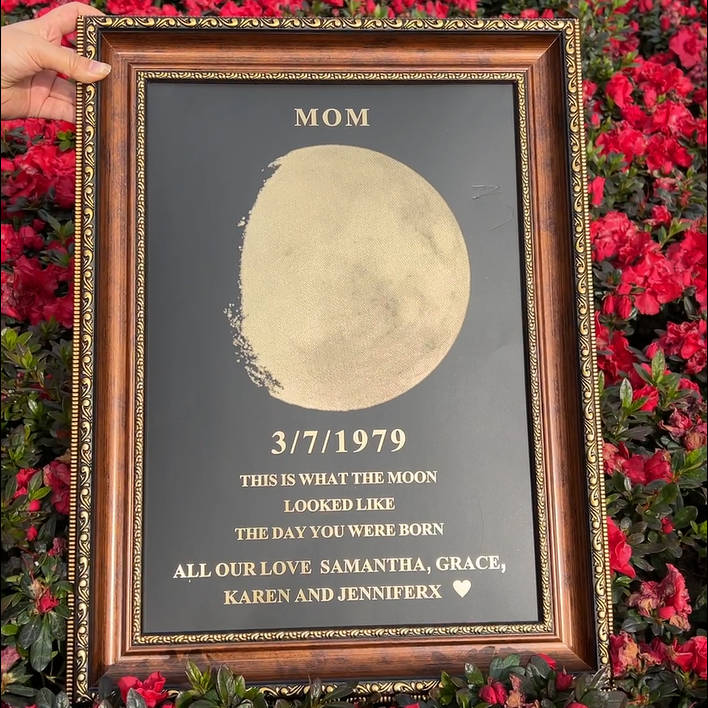 Custom Moon Phase Frame With Text & Date- Commemorative Gift source image 6