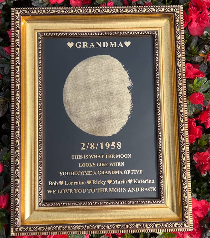 Custom Moon Phase Frame With Text & Date- Commemorative Gift source image 4