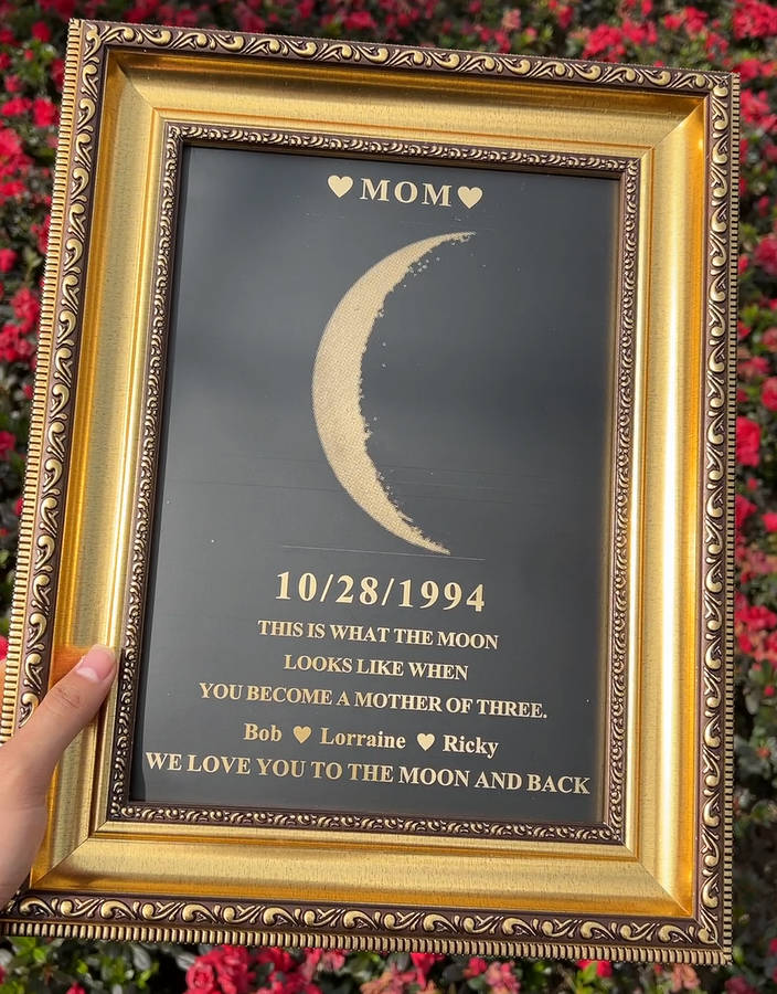 Custom Moon Phase Frame With Text & Date- Commemorative Gift source image 8
