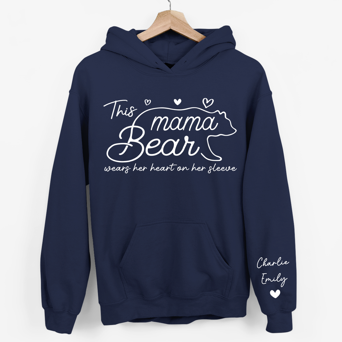 This Mama Bear Wears Her Heart On Her Sleeve - Family Custom Unisex Sweatshirt source image 10