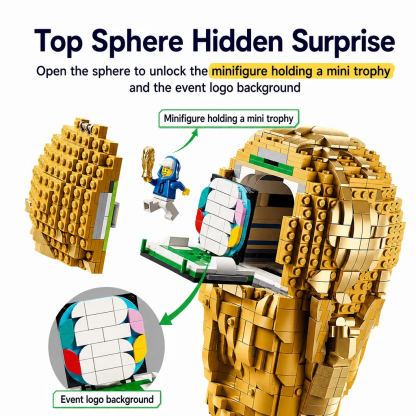 Gold Soccer Trophy Building Block Set in Small Large Sizes