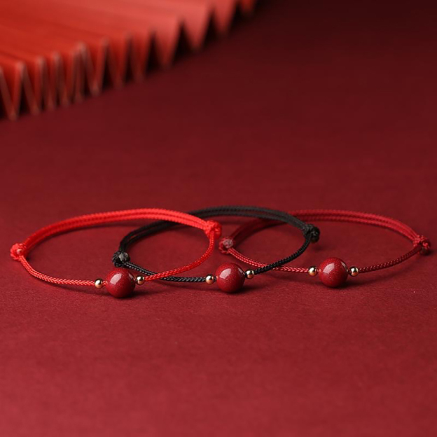 Cinnabar red rope bracelet and anklet - peace and good fortune, wealth and health