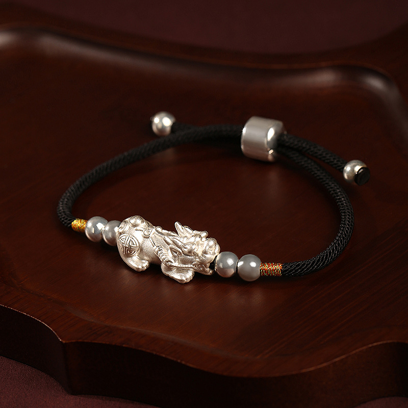 Feng Shui Piyao Wealth Bracelet - Red/Black String