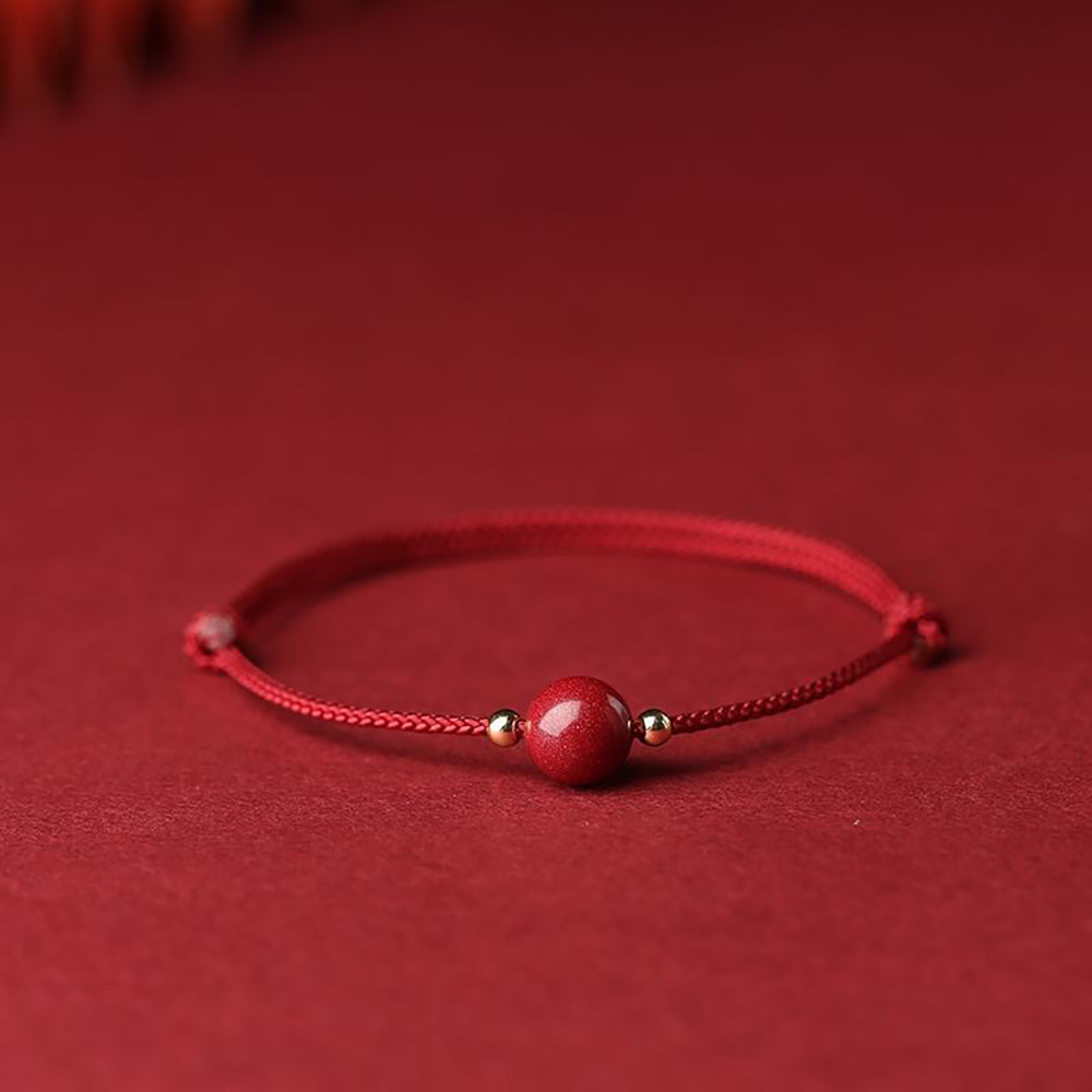 Cinnabar red rope bracelet and anklet - peace and good fortune, wealth and health
