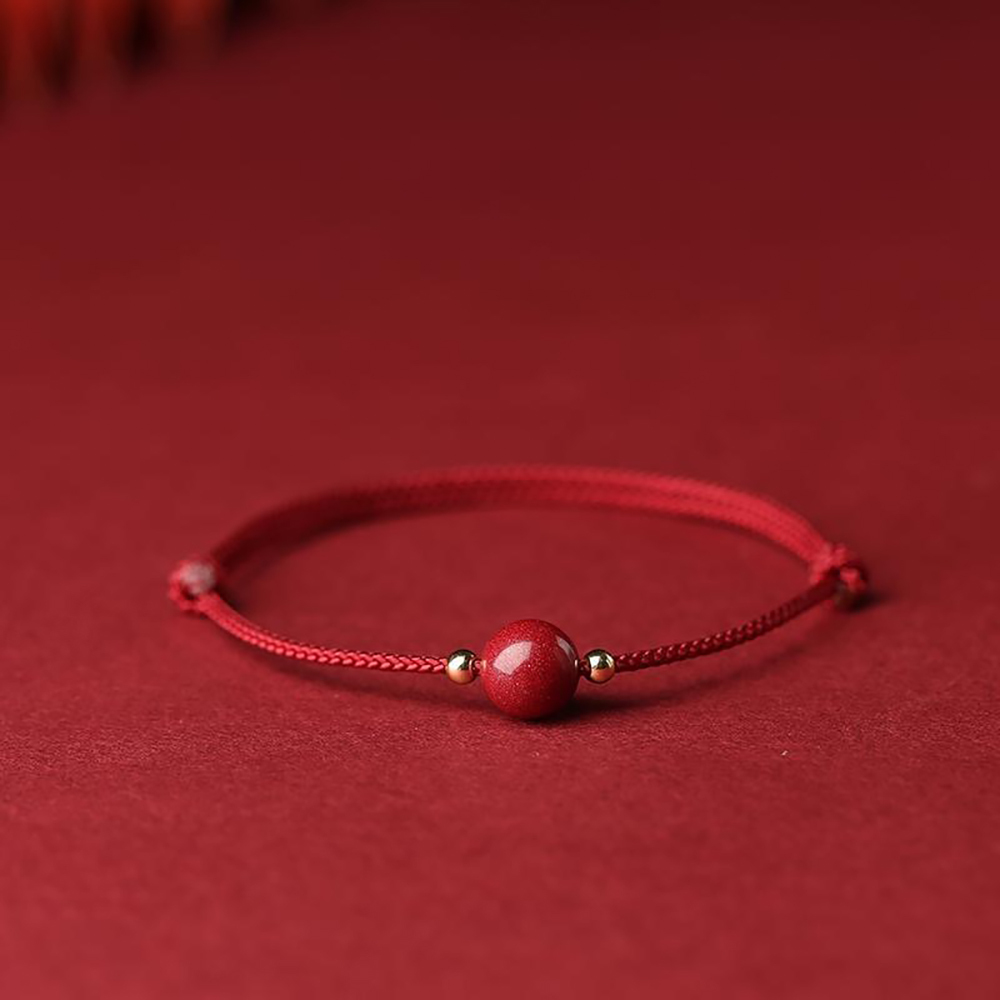 Cinnabar red rope bracelet and anklet - peace and good fortune, wealth and health