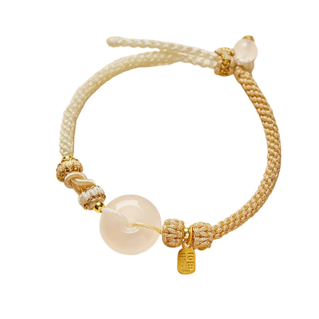 White Agate Fu Couple Bracelets - Give the Gift of Luck
