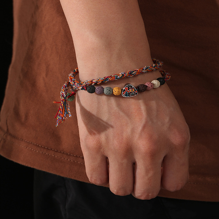 Dragon Boat Festival Bracelet Ethnic Style S925 Silver Colorful Rope