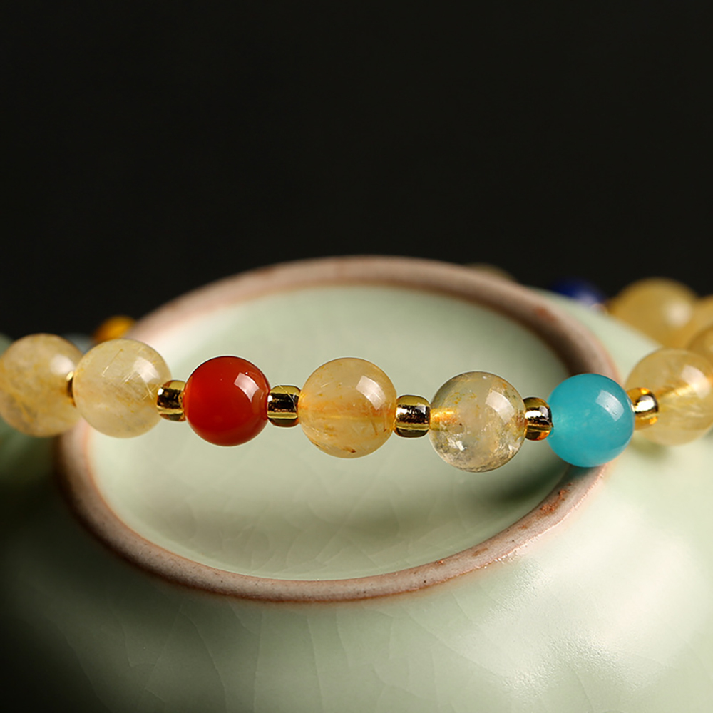 Golden Rutilated Quartz Bracelet - Manifest Abundance