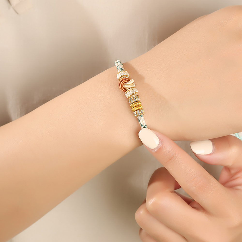 Hand-woven dimple knot bracelet - good things come in pairs