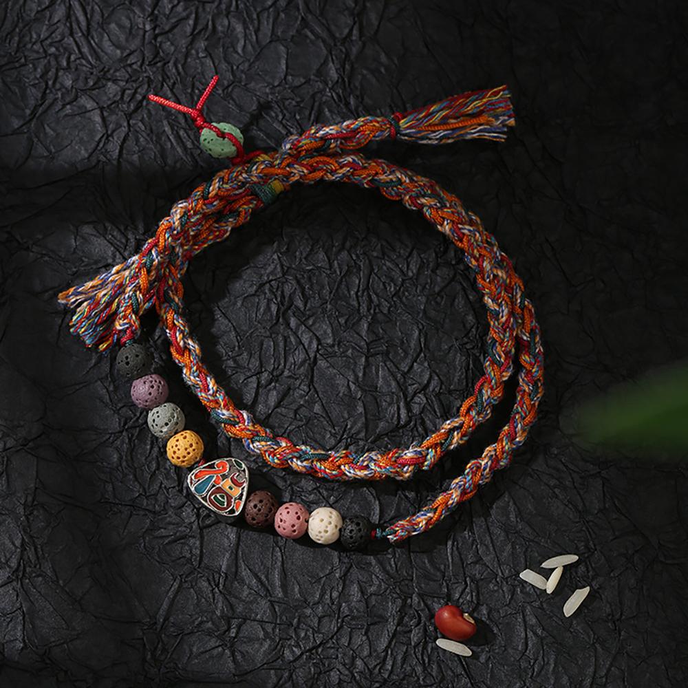 Dragon Boat Festival Bracelet Ethnic Style S925 Silver Colorful Rope