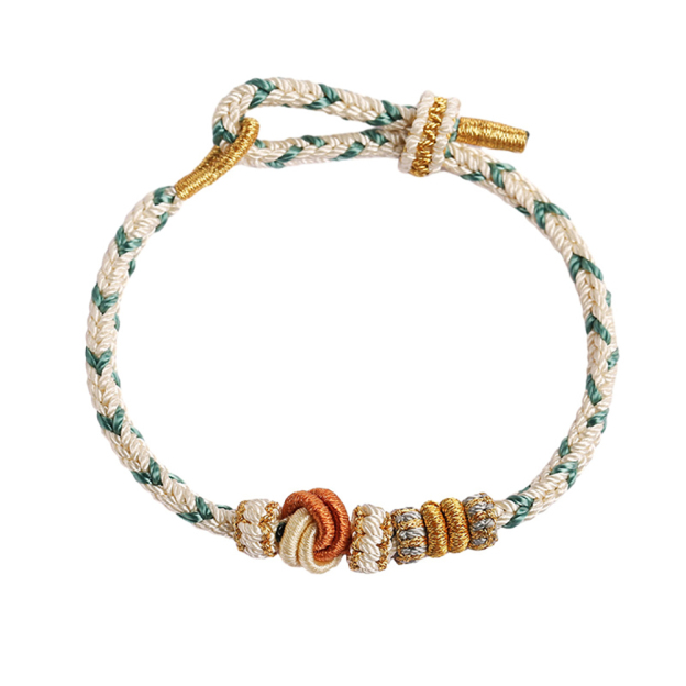 Hand-woven dimple knot bracelet - good things come in pairs