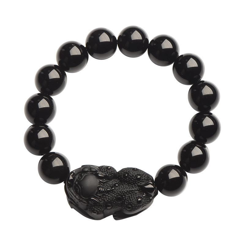 Black Obsidian Pixiu Bracelet - Wealth Protection