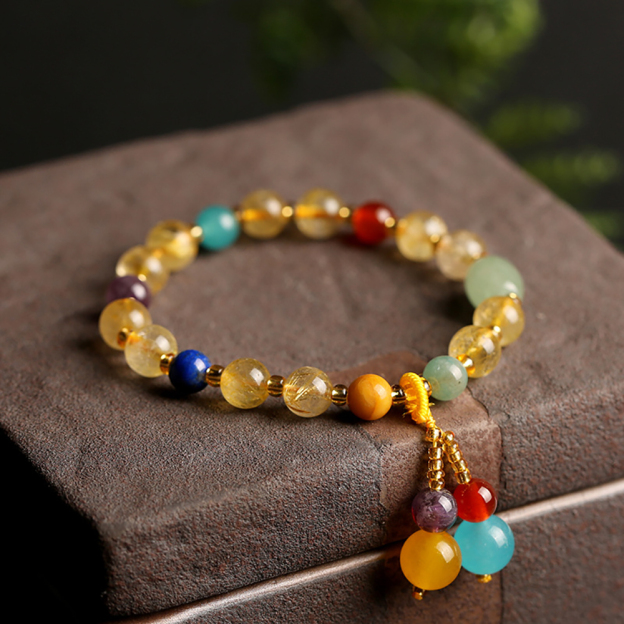Golden Rutilated Quartz Bracelet - Manifest Abundance