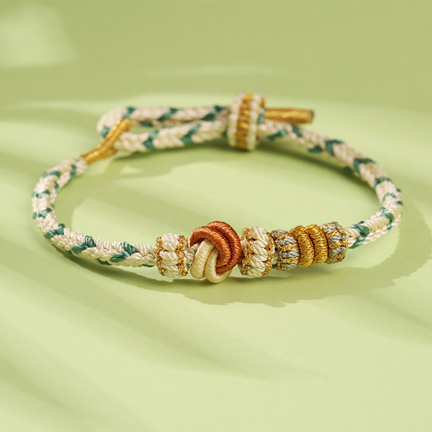 Hand-woven dimple knot bracelet - good things come in pairs