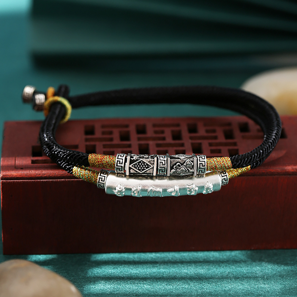 Tibetan Mantra Double Bracelet - For Luck & Protection