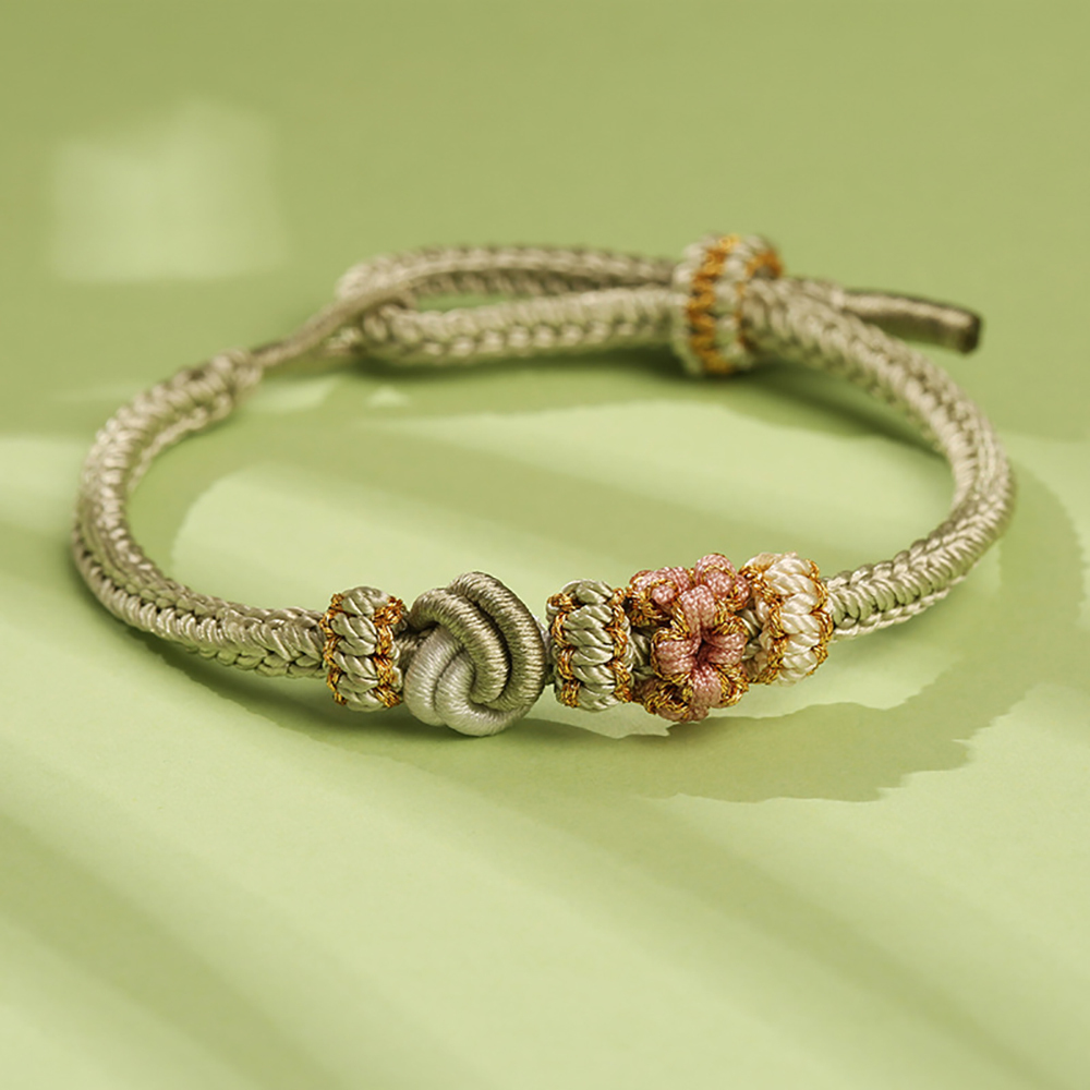 Hand-woven dimple knot bracelet - good things come in pairs