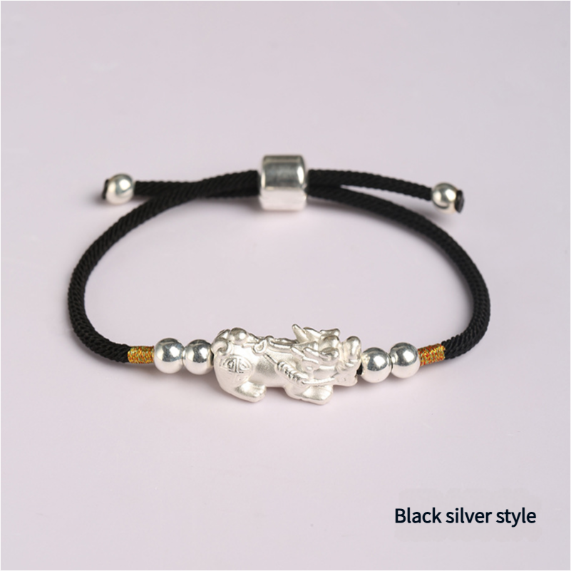 Feng Shui Piyao Wealth Bracelet - Red/Black String