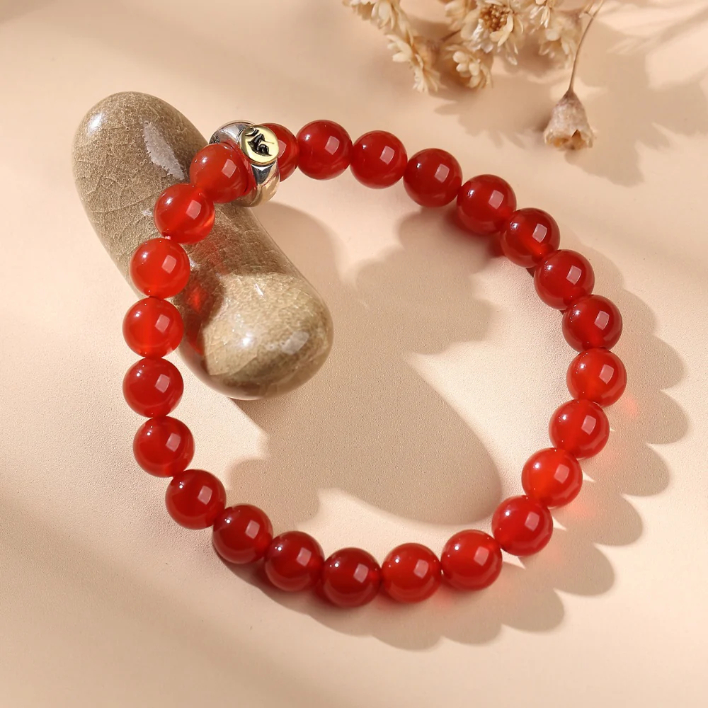 Red Agate Buddhist Guardian Deities Bracelet - Luck & Protection