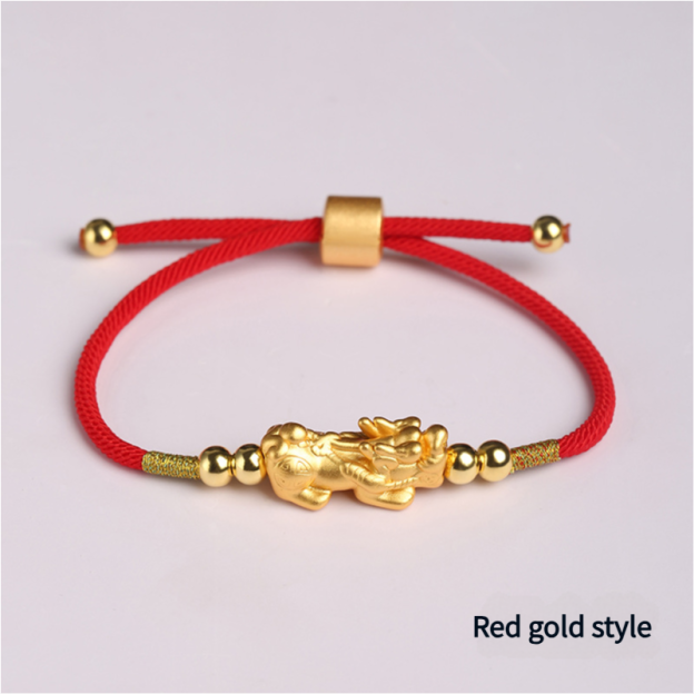 Feng Shui Piyao Wealth Bracelet - Red/Black String