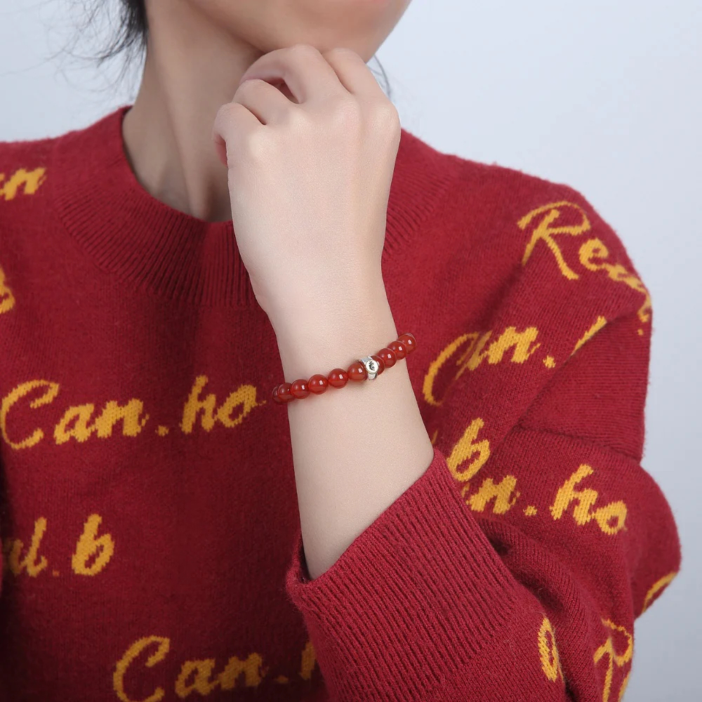 Red Agate Buddhist Guardian Deities Bracelet - Luck & Protection