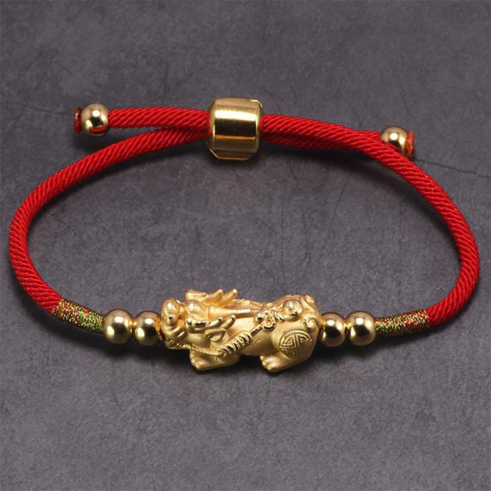 Feng Shui Piyao Wealth Bracelet - Red/Black String