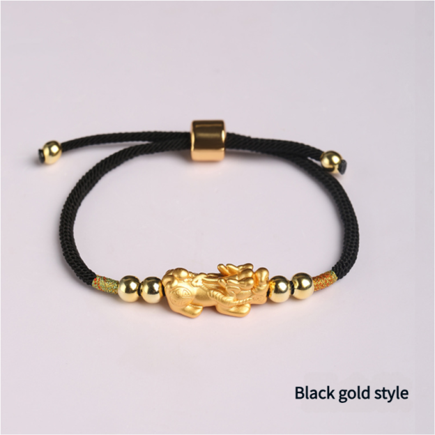 Feng Shui Piyao Wealth Bracelet - Red/Black String