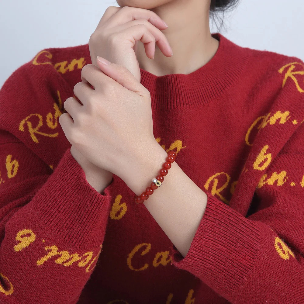 Red Agate Buddhist Guardian Deities Bracelet - Luck & Protection